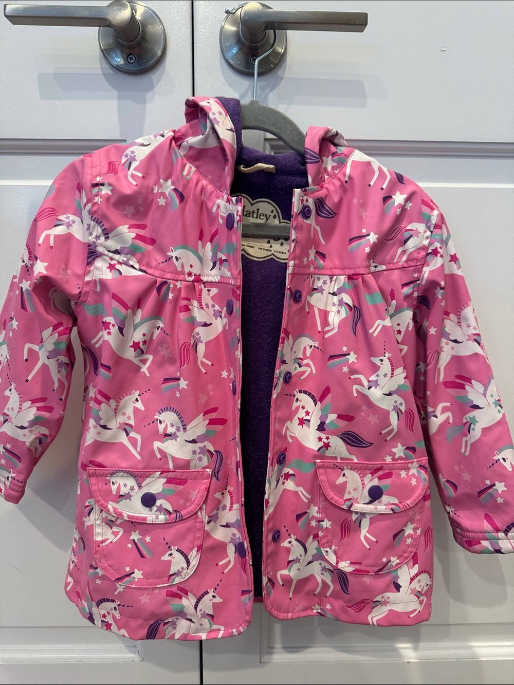 Hatley Pink Unicorn Raincoat with Hood